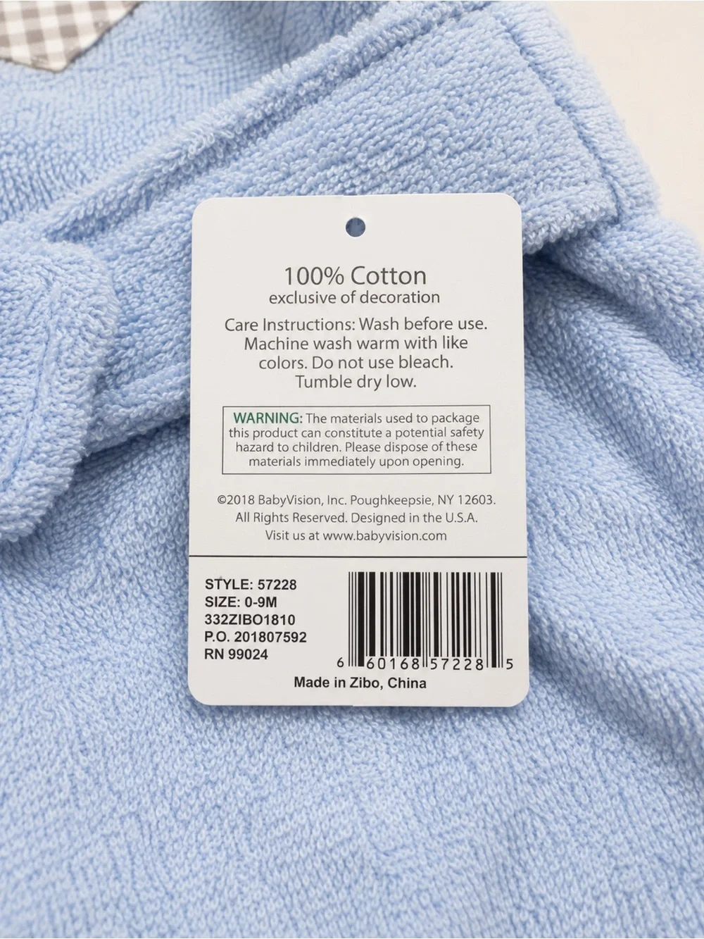 Blue Elephant Hooded Baby Bathrobe